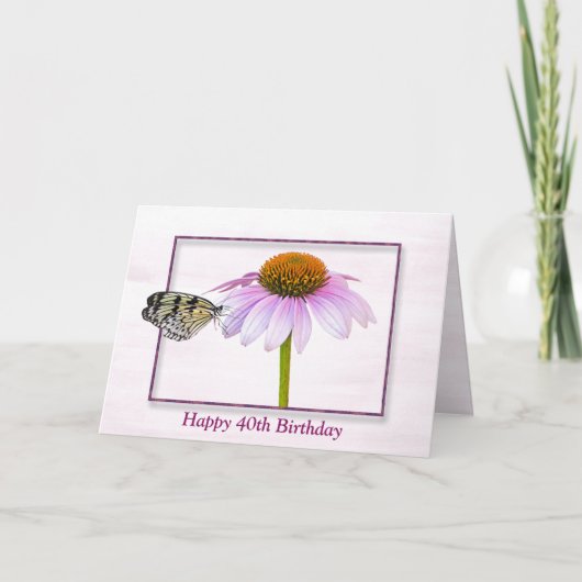 40e verjaardag vlinder op de kloontrap kaart (Voorkant)