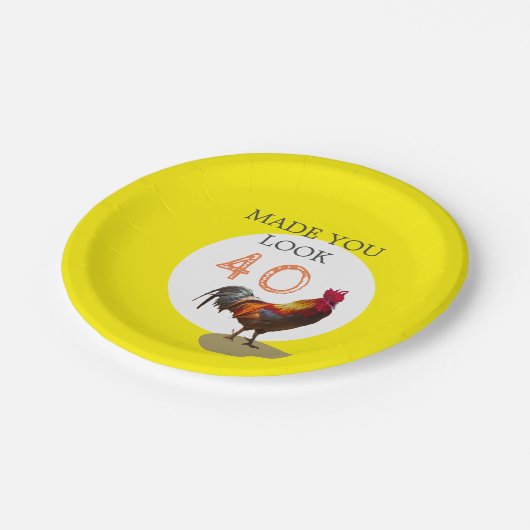 40e verjaardag vlinderrooster kiemmuis papieren bordje (Gekanteld)