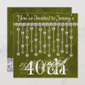 40e verjaardag vlindervlinder uitnodiging (Voorkant / Achterkant)