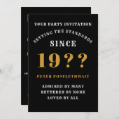 40e verjaardag Voeg de naam zwart goud voor hem to Kaart (Voorkant / Achterkant)