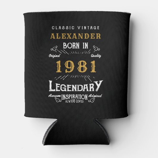 40e verjaardag Voeg Jouw naam uit 1981 Legendary t Blikjeskoeler (Voorkant)