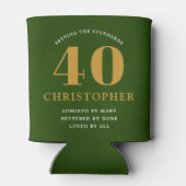 40e verjaardag Voeg naam 40 Green Gold Elegant Chi Blikjeskoeler (Achterkant)