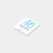 40e verjaardag voeg naam datum jaar blauwe sjabloo post-it® notes (Schuin)