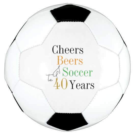 40e verjaardag Voetbal Cheers Beers Minimal (Voorkant)