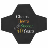 40e verjaardag Voetbal Cheers Beers Zwart Goud (Enkel)