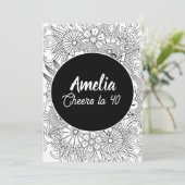 40e verjaardag Volwassenkleur Feestdagenkaart (Staand voorkant)