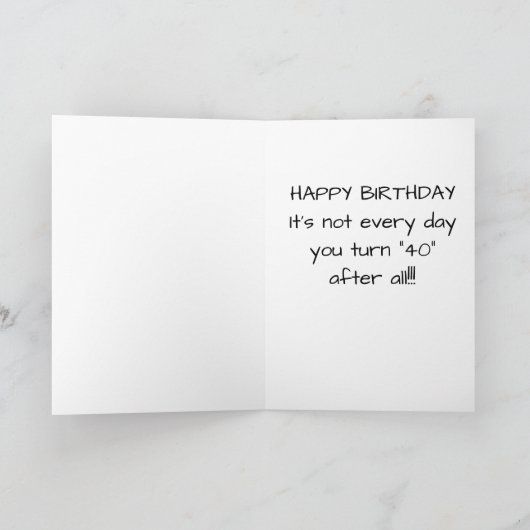 **40E** VERJAARDAG VOOR EEN ZEER * SPECIALE PERSOO KAART (Binnen)