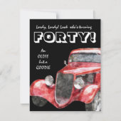 40e verjaardag voor hem - klassieke hotrod auto kaart (Voorkant)