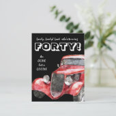40e verjaardag voor hem - klassieke hotrod auto kaart (Staand voorkant)