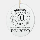 40e verjaardag voor vrouwen keramisch ornament (Links)