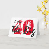 40e verjaardag voor zus, zwart, rode tekst, wit. kaart (Gele Bloem)