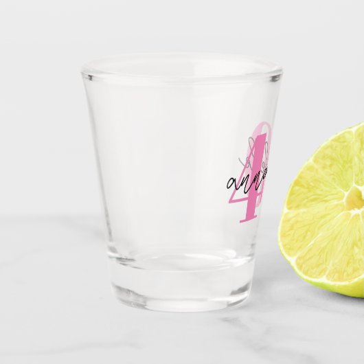 40e verjaardag voornaam script shot glas (Links)