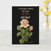 40e verjaardag vriend hybride thee Roos Kaart (Gele Bloem)