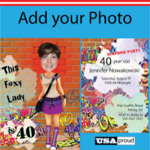 40e verjaardag vrouw Foxy Lady  🎉 Aangepaste foto