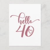 40e verjaardag vrouwen Hallo 40 Schattig 40 jaar o Briefkaart (Voorkant)