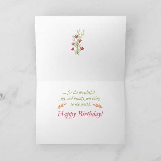 40e verjaardag Waterverf van de prachtige kleindoc Kaart (Binnen)