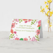 40e verjaardag Waterverf van de prachtige kleindoc Kaart (Gele Bloem)