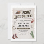 40e Verjaardag Weekend Retro Cowboy Boots Party Kaart (Voorkant)