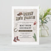 40e Verjaardag Weekend Retro Cowboy Boots Party Kaart (Staand voorkant)