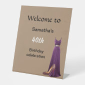 40e verjaardag welkom voetstuk reclamebord met voetstuk (Voorkant)