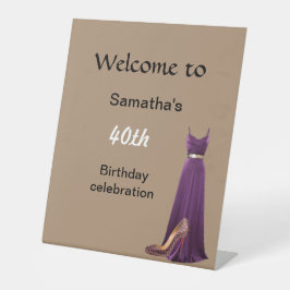 40e verjaardag welkom voetstuk reclamebord met voetstuk