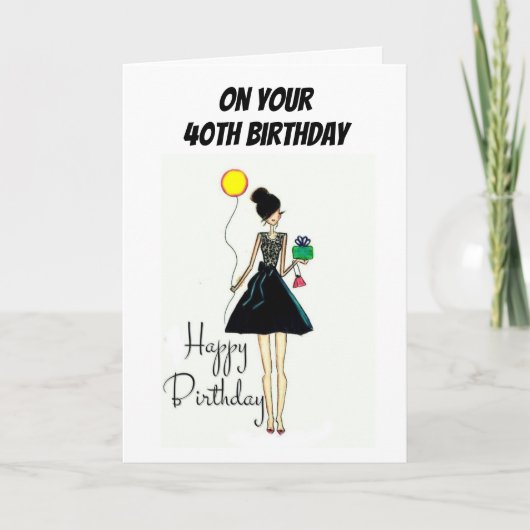 ***40e*** VERJAARDAG WENST MOOI Kaart (Voorkant)