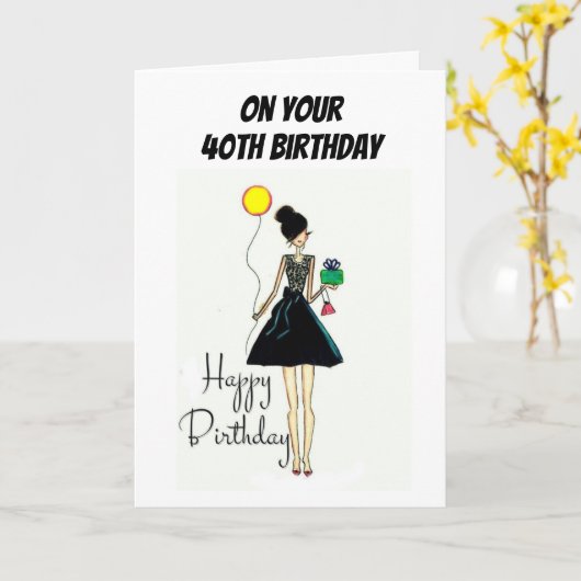 ***40e*** VERJAARDAG WENST MOOI Kaart (Gele Bloem)