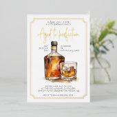  40e Verjaardag Whiskey Echt Goud Folie Uitnodiging (Staand Voorkant)