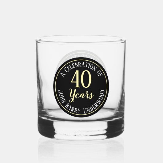 40e verjaardag whisky glas (Achterkant)
