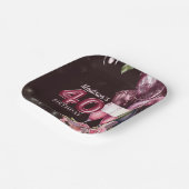 40e verjaardag wijn & ballonnen gepersonaliseerd papieren bordje (Gebogen)