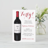 40e verjaardag Wijnflesjes Kaart (Staand voorkant)