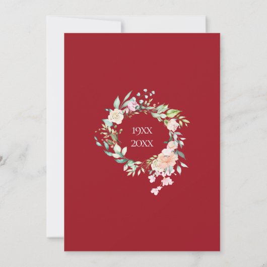 40e verjaardag Wijzig de datum Rozenkrans Kaart (Achterkant)