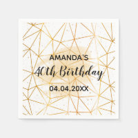 40e verjaardag wit goud geometrisch