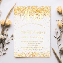 40e verjaardag witte gouden glitter luxe