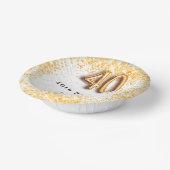 40e verjaardag witte goudglitter naam papieren kommen (Gebogen)