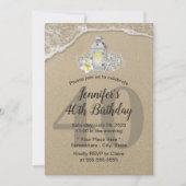 40e verjaardag witte lantern Rustic strand Kaart (Voorkant)