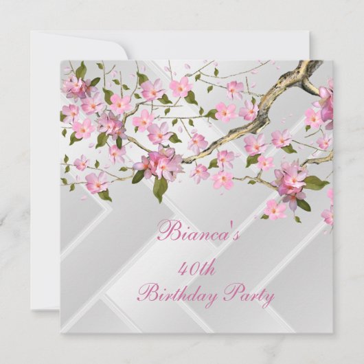 40e verjaardag Witte roze bloesem 2 Kaart (Voorkant)