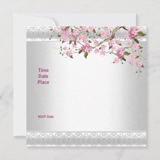 40e verjaardag Witte roze bloesem Kaart (Achterkant)