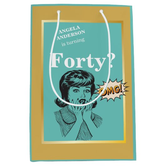 40e verjaardag 🎁 Woman's Funny Medium Cadeauzakje (Voorkant)