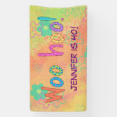 40e verjaardag WooHoo naam gepersonaliseerde banne Spandoek (Verticaal)