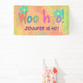 40e verjaardag WooHoo naam gepersonaliseerde banne Spandoek (Insitu)