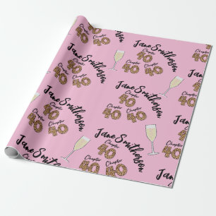 40e verjaardag wrap, 40 jaar oud, veertig, veertig cadeaupapier