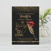 40e verjaardag - Ze kust haar 30's vaarwel Kaart (Staand voorkant)