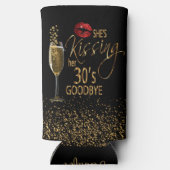 40e verjaardag - Ze kust haar 30's vaarwel Seltzer Blikjeskoeler (Achterkant)