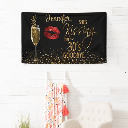 40e verjaardag - Ze kust haar 30's vaarwel Spandoek (Insitu)