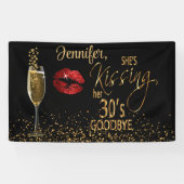 40e verjaardag - Ze kust haar 30's vaarwel Spandoek (Horizontaal)