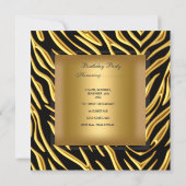 40e verjaardag Zebra Gold Black Bow Kaart (Achterkant)