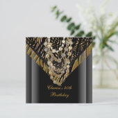 40e verjaardag Zebra Gold Bronze Wilde Black Kaart (Staand voorkant)