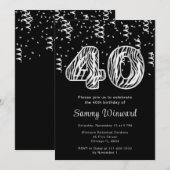 40e verjaardag Zebra print ballonnen met Confetti Kaart (Voorkant / Achterkant)