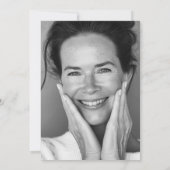 40e verjaardag Zilver & Black Glitter Party Kaart (Achterkant)